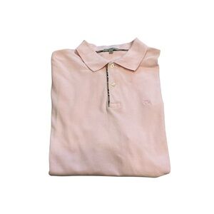 Burberry Brit London polo shirt cotton pink signature nova plaid trim size xxl